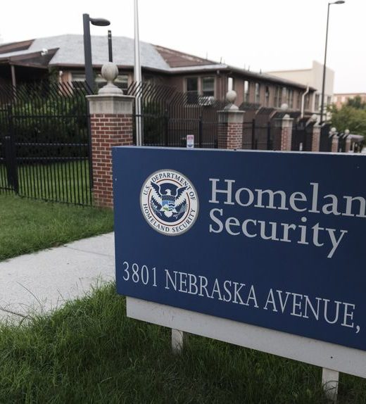 Homeland Security Sign outside of a building