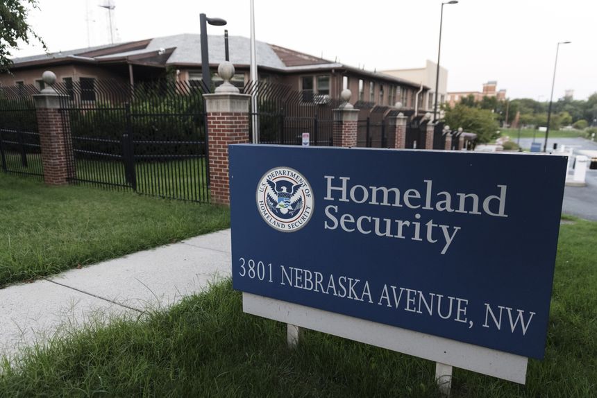 Homeland Security Sign outside of a building