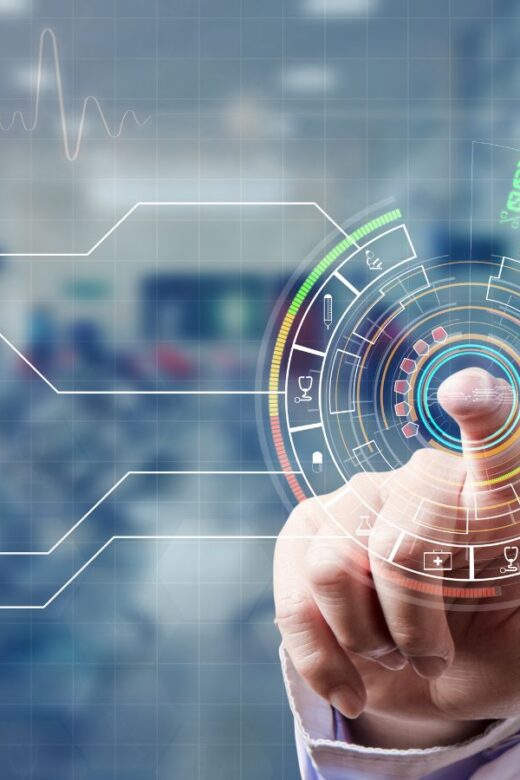 Illustration: Digital shapes representing medical data